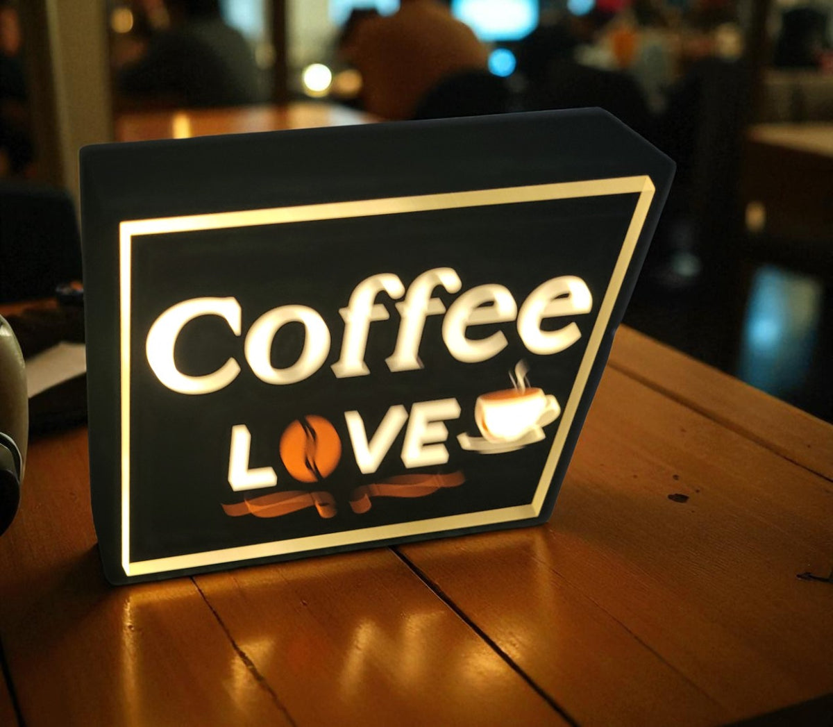 Lightbox Coffee Love – Επιτραπέζιο Φωτιστικό  για Καφετέριες & Σπίτι