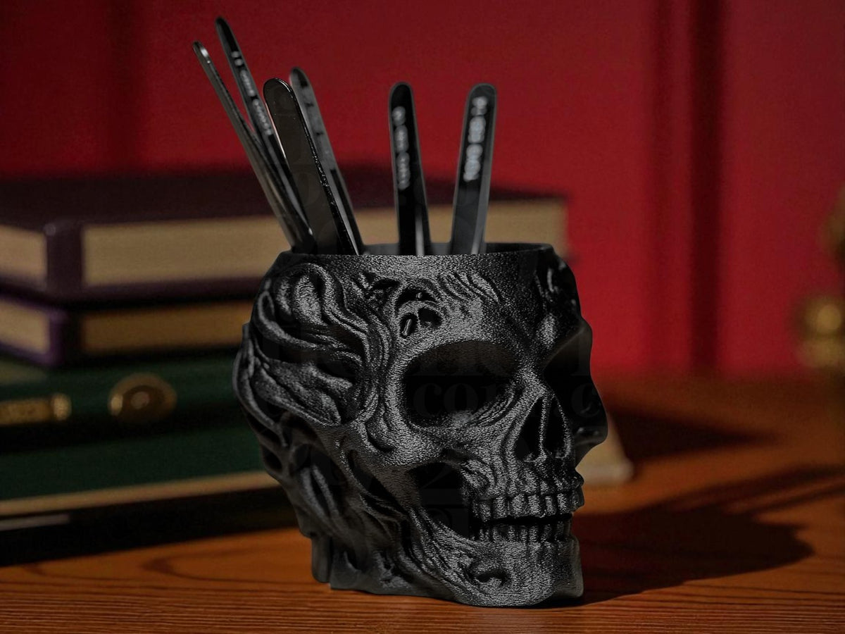 Skull Pencil Holder – Dark Cool Vibes for Your Desk