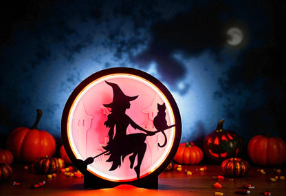 Φωτιστικό Halloween Witch Lightbox – Διακοσμητικό Φως Μάγισσας για τη Νύχτα του Halloween